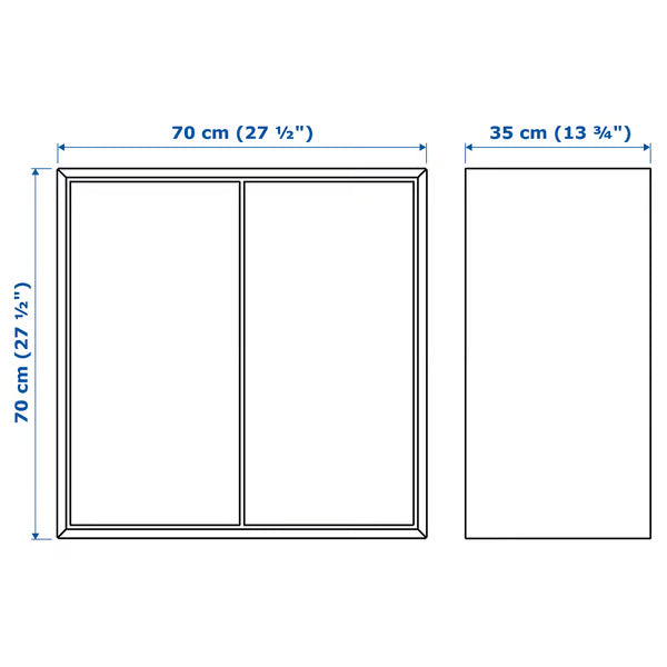 Emmett Cabinet with 2 doors and shelf, 70x35x70cm