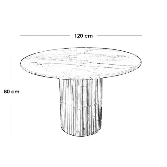 The Carrara Round Set, 120x80x80cm