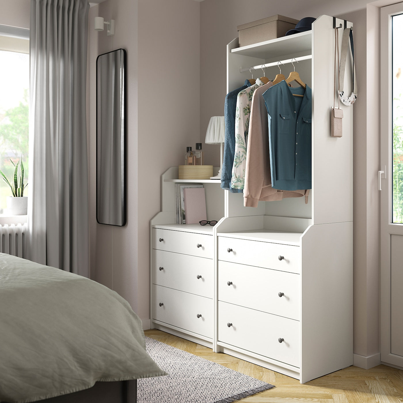 HELGA Open Wardrobe & Storage - 199cm × 46cm × 140cm.