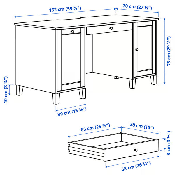 مكتب ID3 بني 152x70x75 سم.