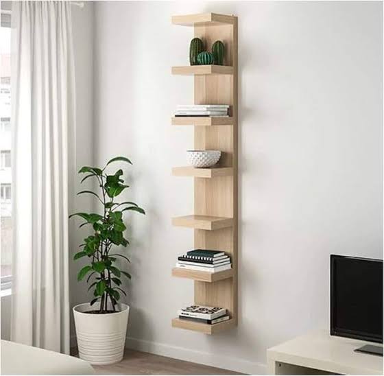 LUCK – Oak Wall Shelf Unit 30×29×190 cm