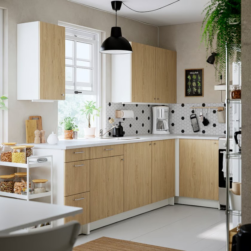 Corner Modular Kitchen – 280 x 120 cm, 3 Base Units + 2 Wall Cabinets