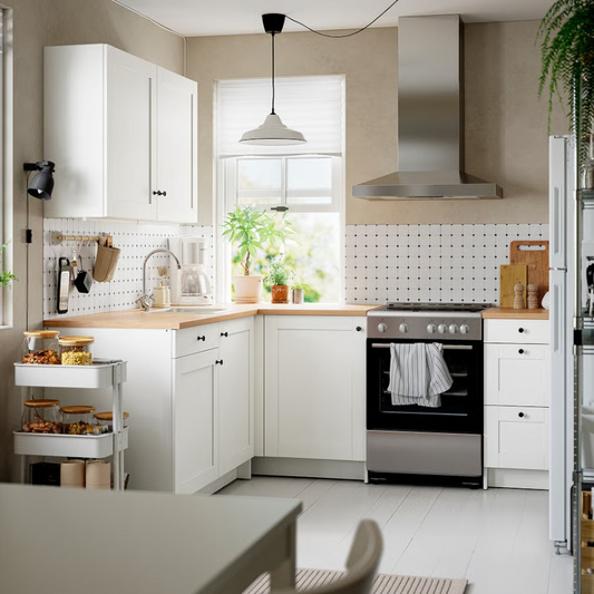 Corner Modular Kitchen – 220 x 180 cm, 3 Base Units + 1 Wall Cabinet