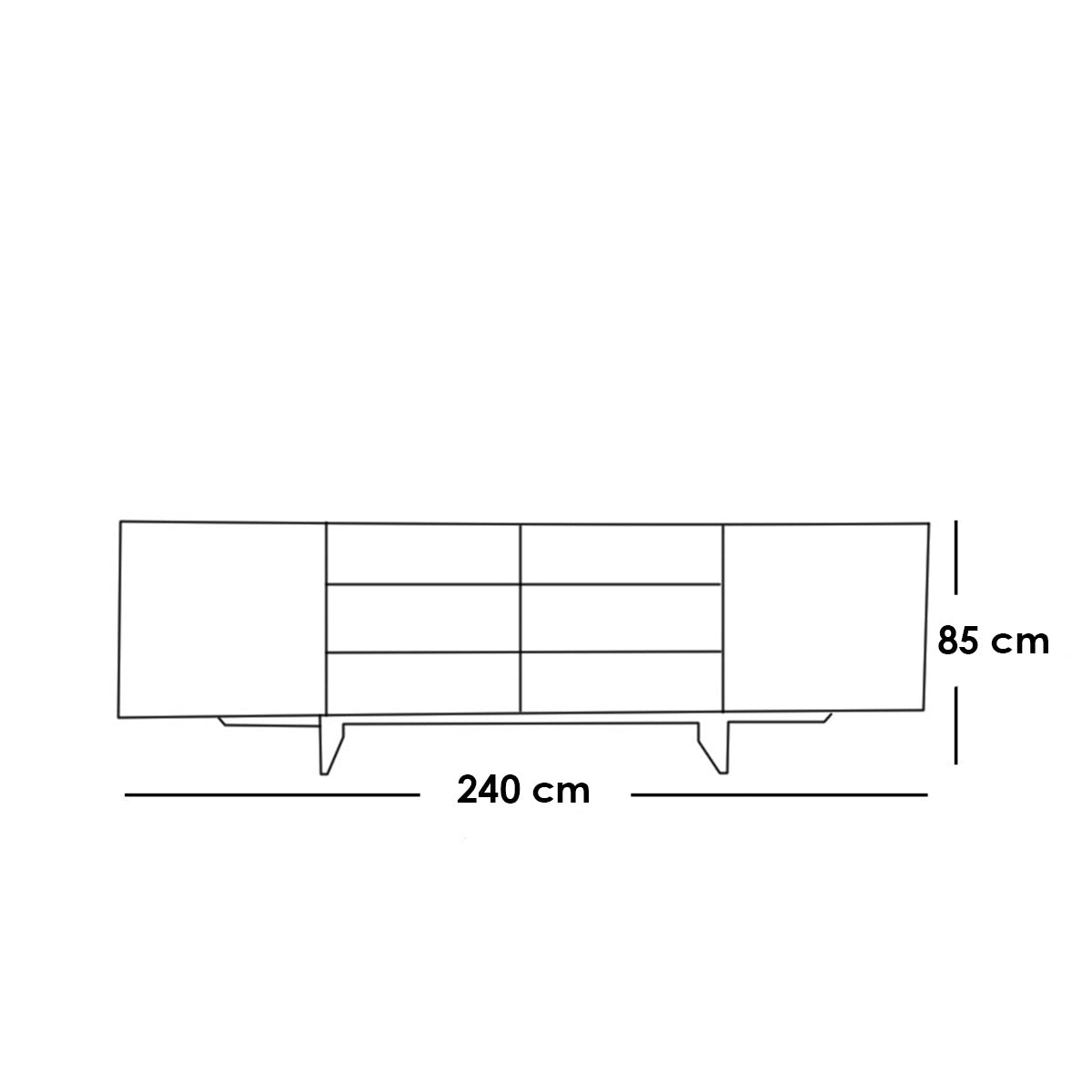 Lora Buffet Table, 240x40x85cm.