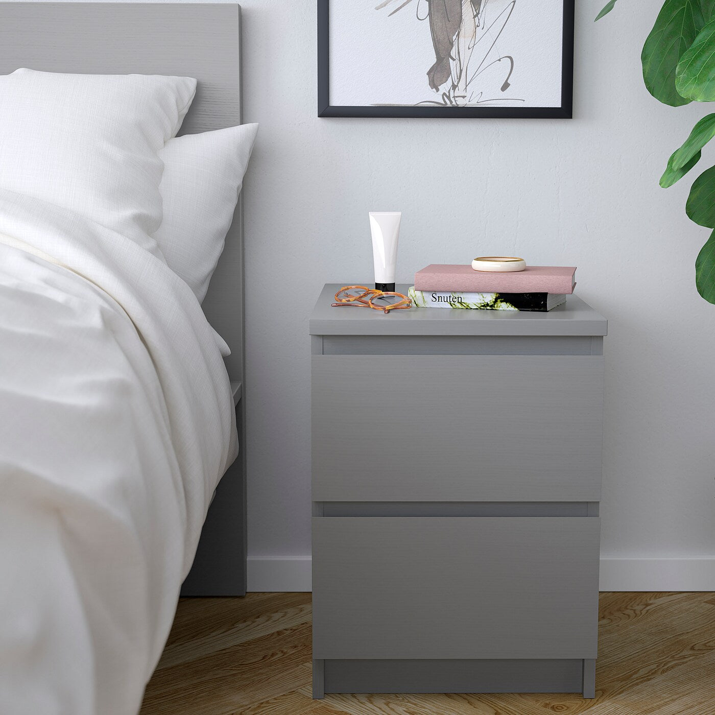 Gray Commode - 55cm × 45cm × 40cm.