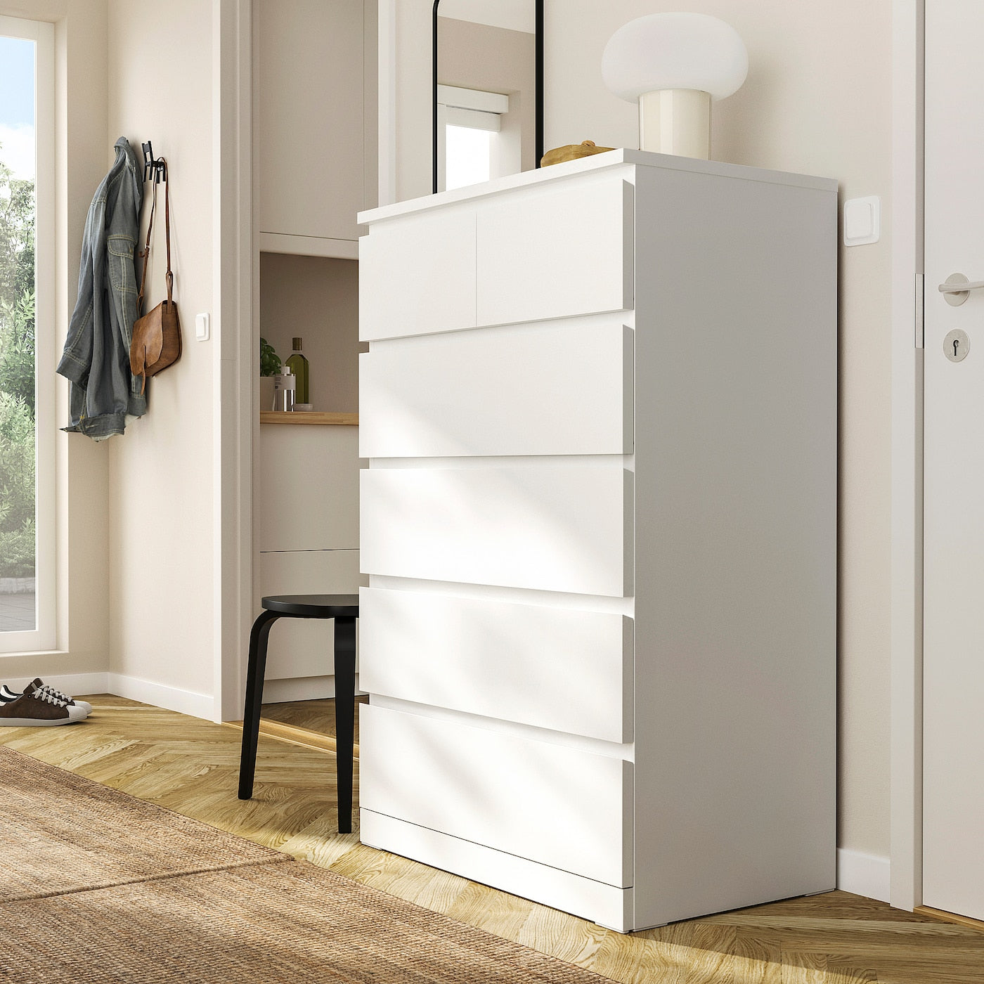 White 6 Drawer Unit - 78×45×123cm.