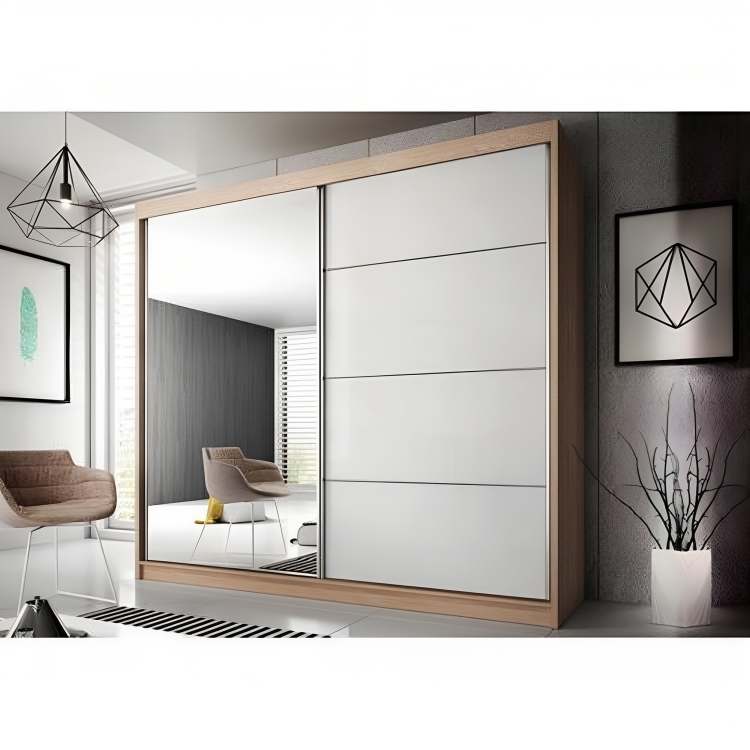 MDF Beige Wardrobe 2 Doors - 220cm x 50cm x180cm.