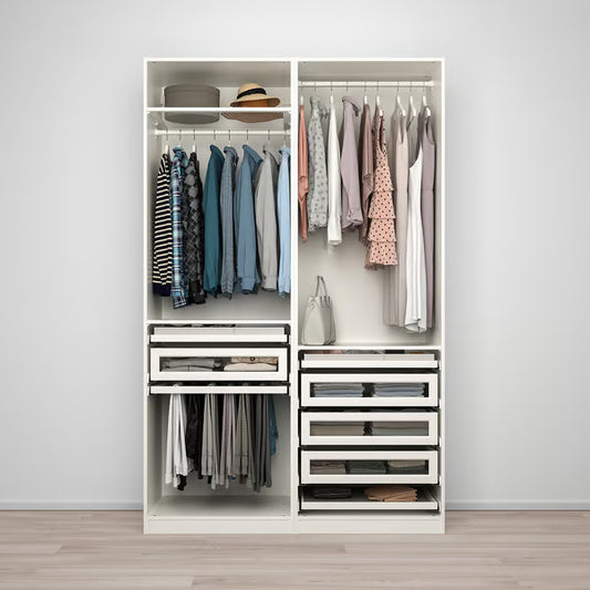 Max open wardrobe With glass drawers, 120x40x200cm