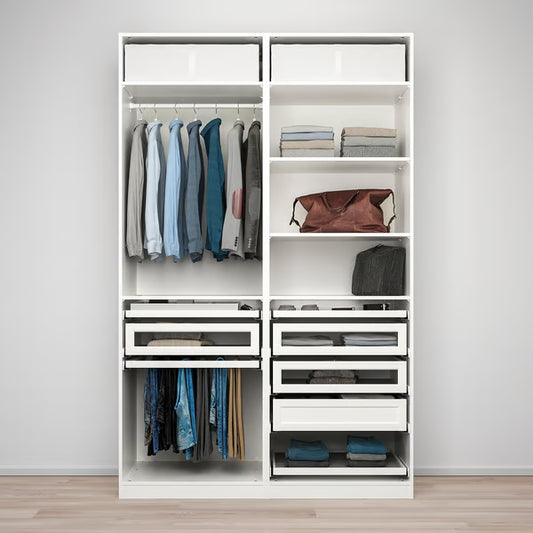 Max Open wardrobe with Glass shelves, 120x40x200/240cm.