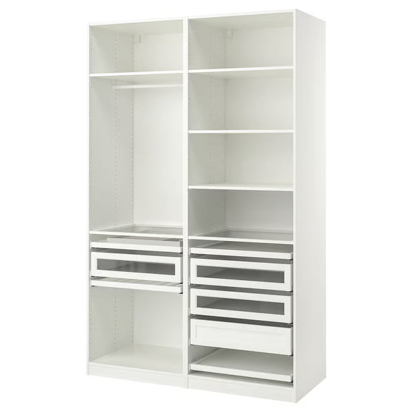 Max Open wardrobe with Glass shelves, 120x40x200/240cm.