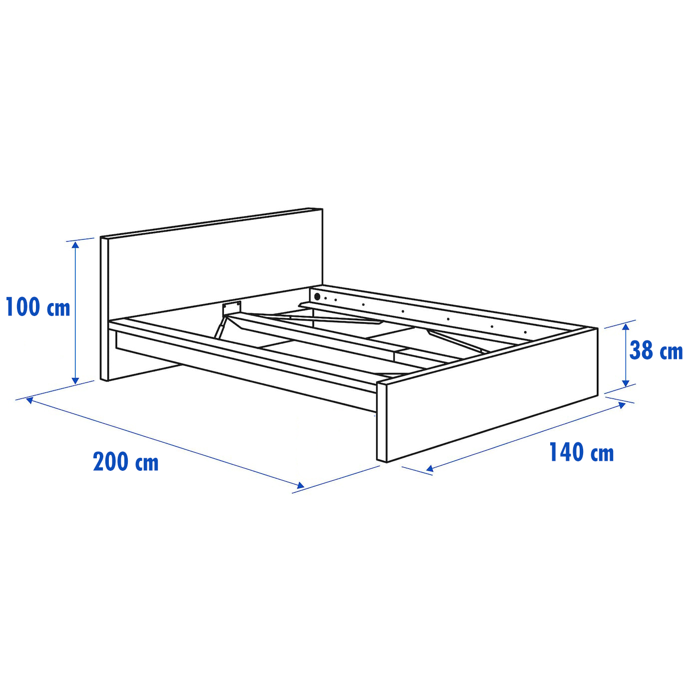 MAILY (Gray) Standard Bed - Double Size (140 & 150cm)