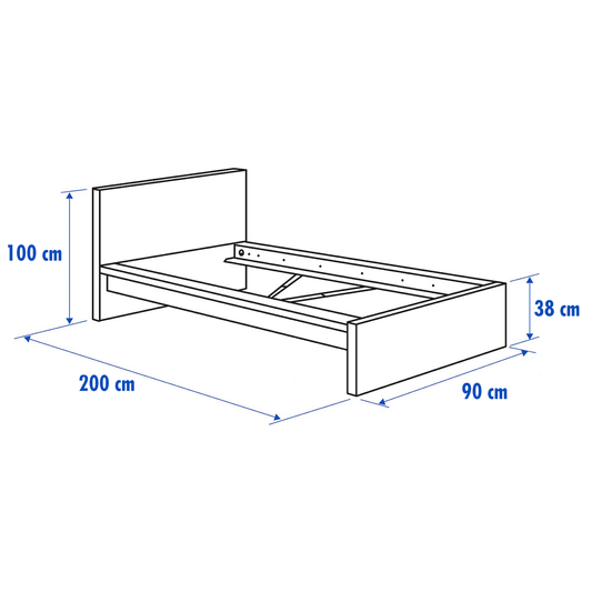MAILY (Cherry Brown) Standard Bed - Single Size (90 & 100 & 120cm)