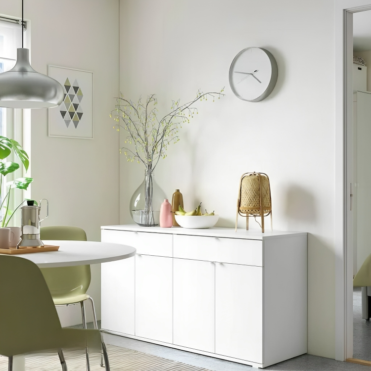 Vicky - White Buffet - 75cm ×37cm ×140cm.