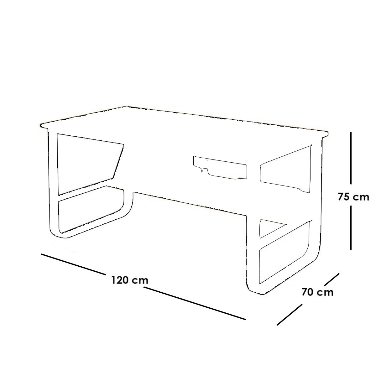 Ruvon Office Desk – 120cm x 70cm x 75cm
