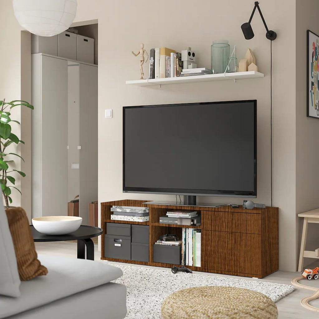 Mavix Cherry TV Unit – 2-Drawer, 2-Shelf - 50x146x37cm.