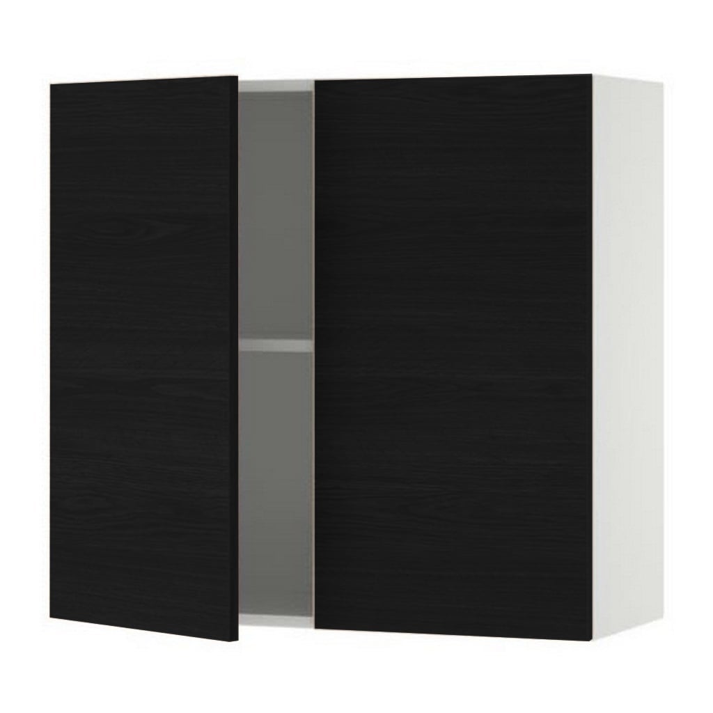 Kitchen Wall Cabinet - Two Doors – Black 80x32x75cm.