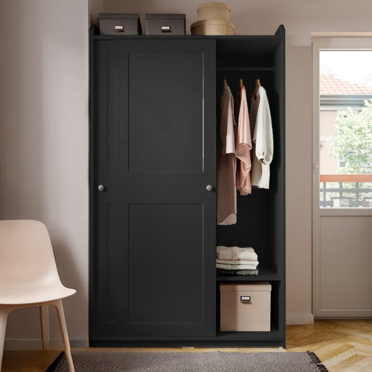 Haidy - Black Wardrobe - 199 x55x 118 cm