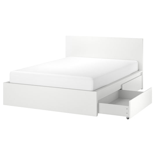 MAILY (White) Drawers Storage Bed - Double Size (140 & 150cm)