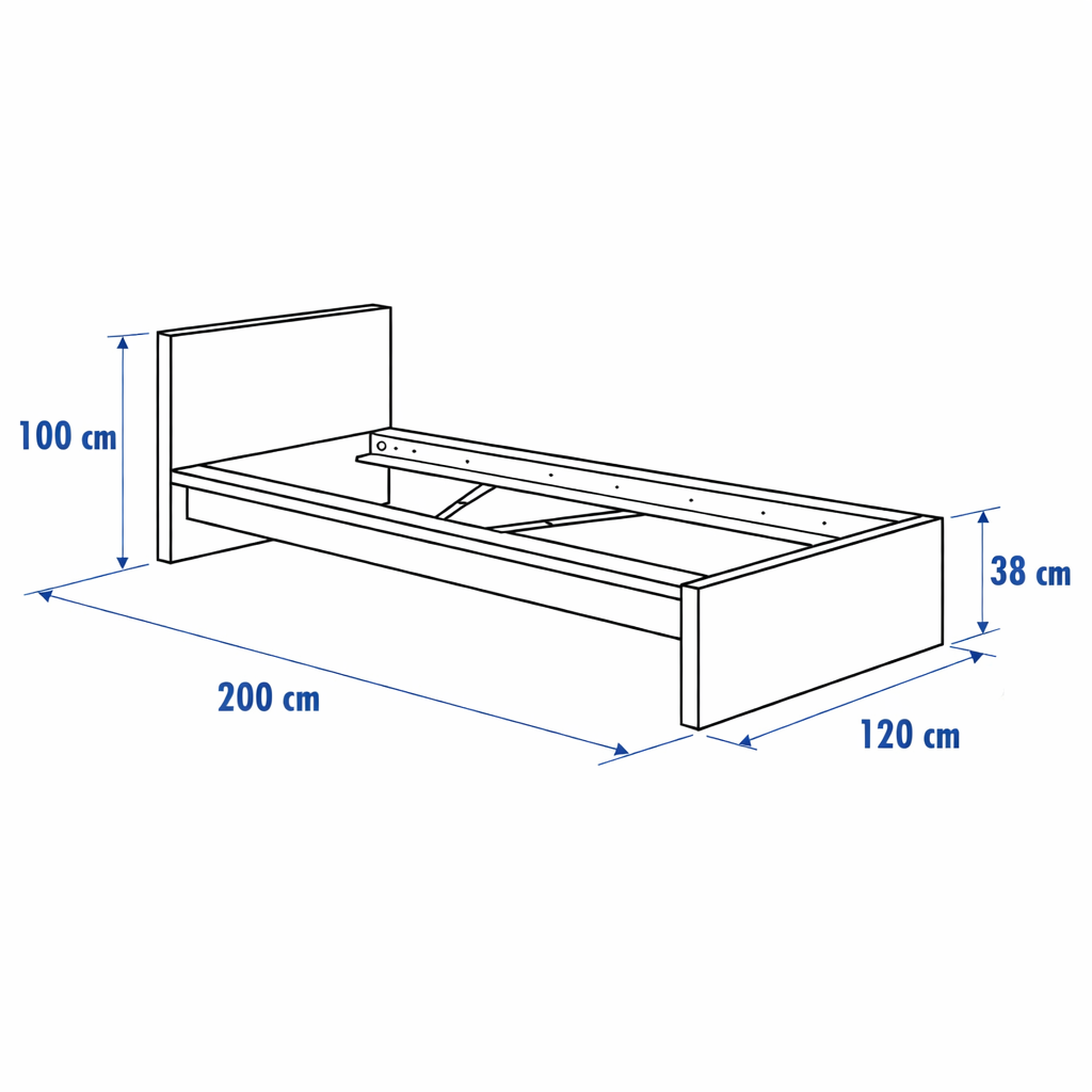 MAILY (Oak) Standard Bed - Single Size (90 & 100 & 120cm)