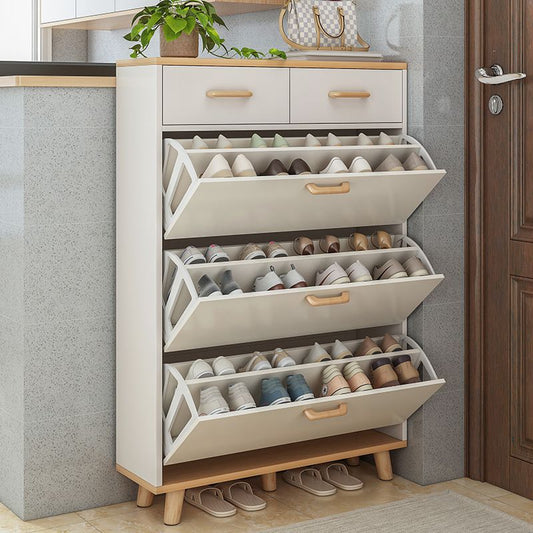 Lumo Shoe Cabinet White – 80cm x 25cm x 135cm