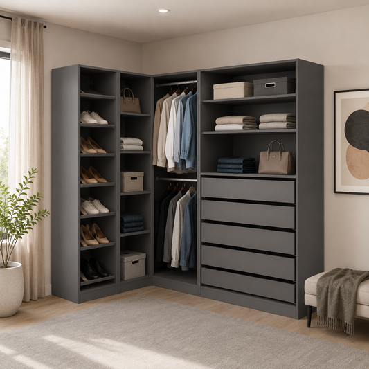 Max Corner Open Wardrobe, 120x40x200/240cm.