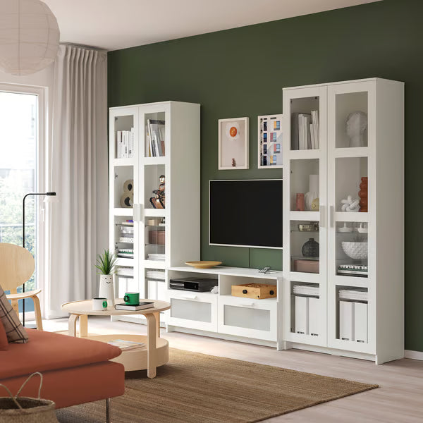 وحدة تخزين تلفزيون من بريملوك مع أبواب زجاجية، 280×41×190 سم