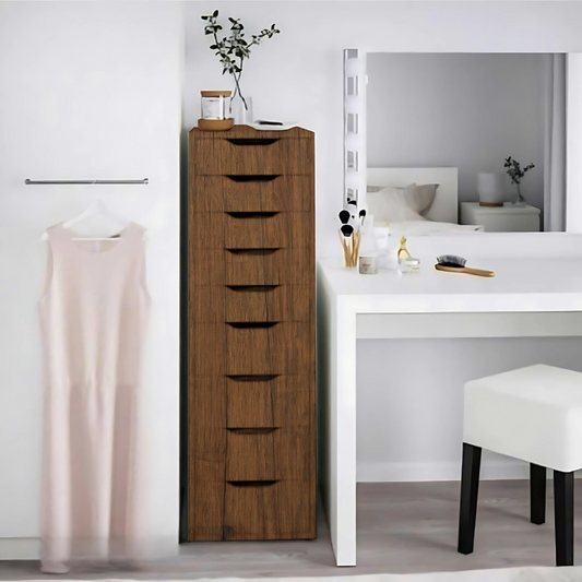 Brown Unit Drawer - 37cm × 40cm × 116cm.