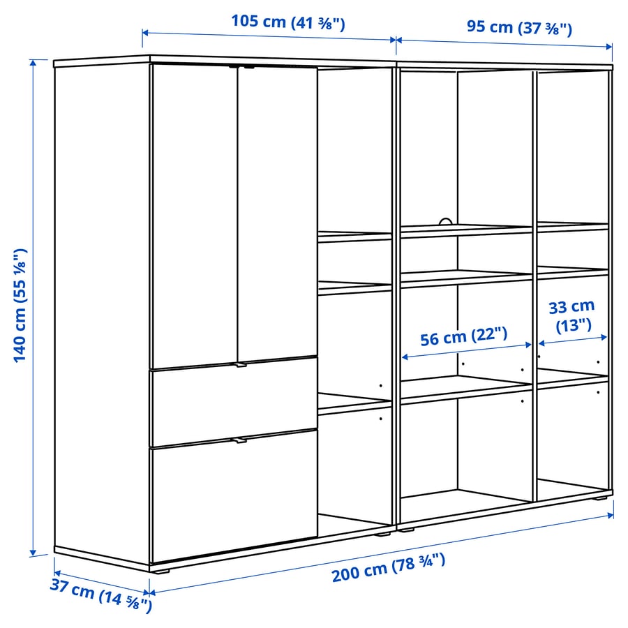 Vihaltra Double Display  - 200x37x140cm.