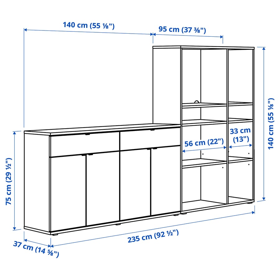 Vihaltra Storage Combination - 235x37x75cm.