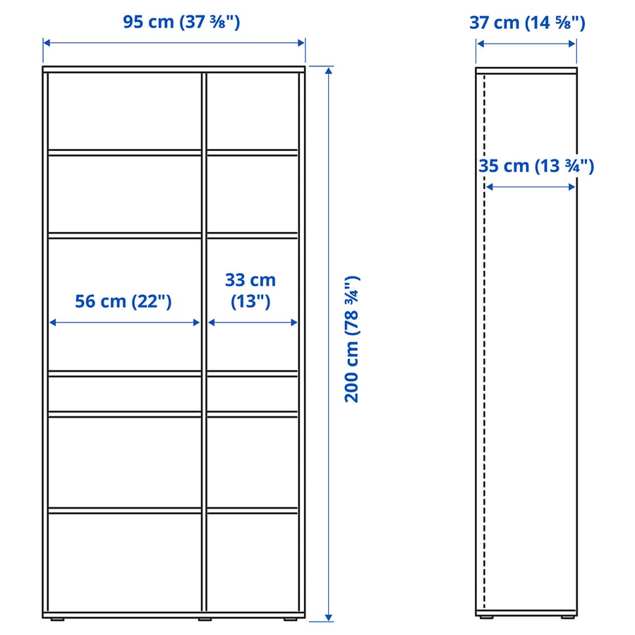 Vihaltra Double display combination - 190x37x200cm.