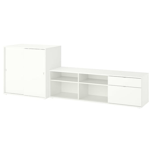 Vihaltra TV/storage combination, white, 275x47x90 cm.
