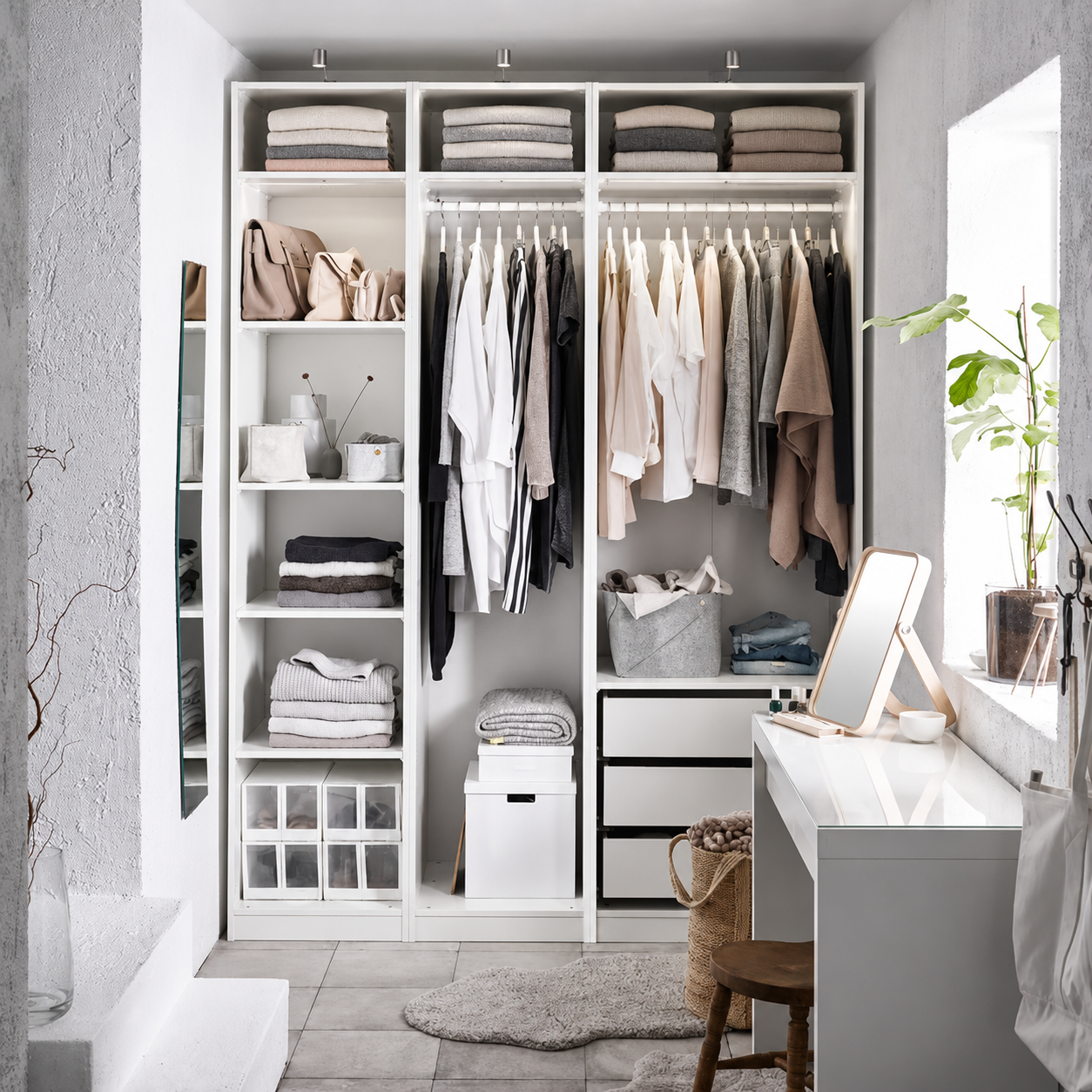 MIX Medium open wardrobe, 140x40x240cm