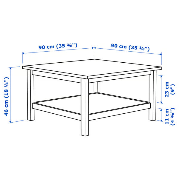 Hymnes Coffee table, white stain/Oak, 90x90x46cm
