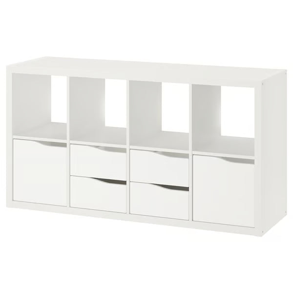 Kseries H Shelving unit with 4 Storage Wave-shaped, 147x39x77cm