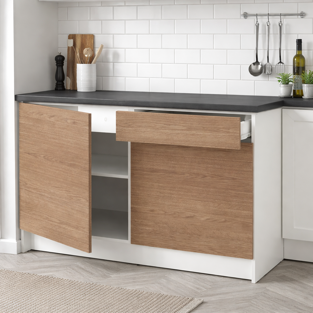 Kitchen Base Cabinet with Two Doors & Drawer, 120x60x90cm.
