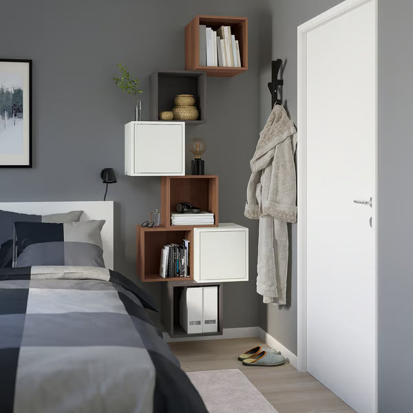 Emmett Wall-mounted cube combination, white, 80x35x210cm