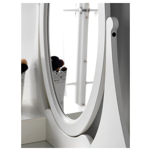 Hymnes Dressing table with mirror, white, 100x50x158cm