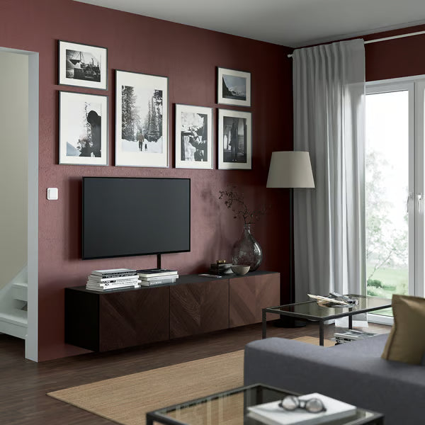 كونسول حائط دلتا للتلفاز مع 3 أبواب، 180 × 42 × 38 سم