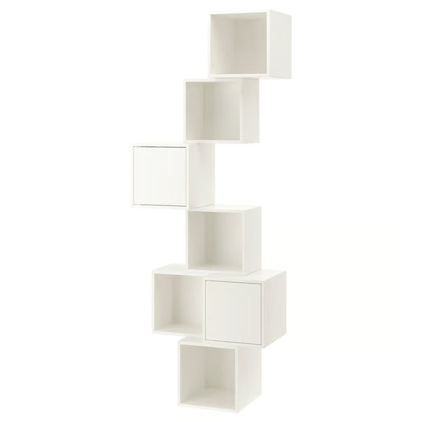 Emmett Wall-mounted cube combination, white, 80x35x210cm
