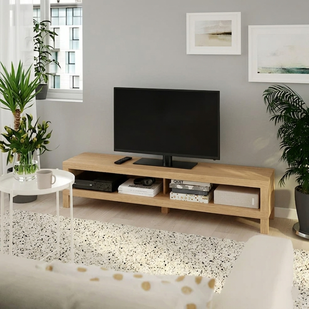 لاك – وحدة تلفزيون من خشب البلوط 160×35×36 سم