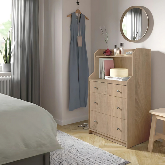 Oak Drawers Unit 3 drawers 116x46x70 cm