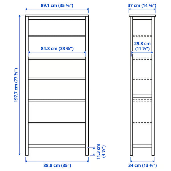 Hymnes Bookcase/Display Unit, 90x37x197cm
