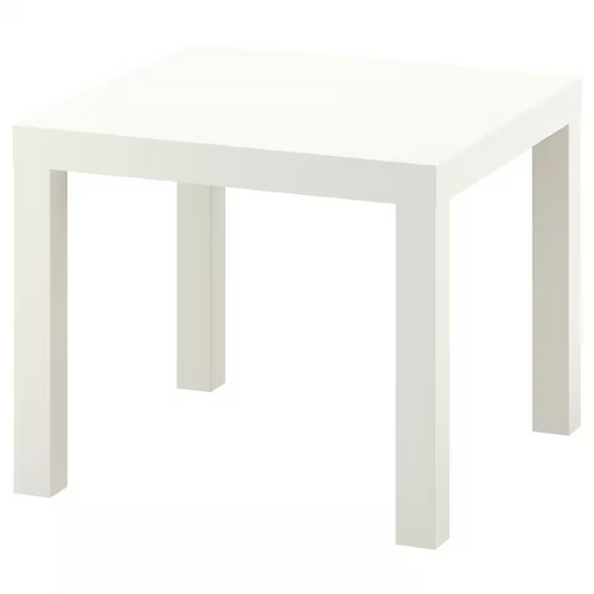 طاولة جانبية بيضاء - 55 سم × 45 سم × 55 سم.