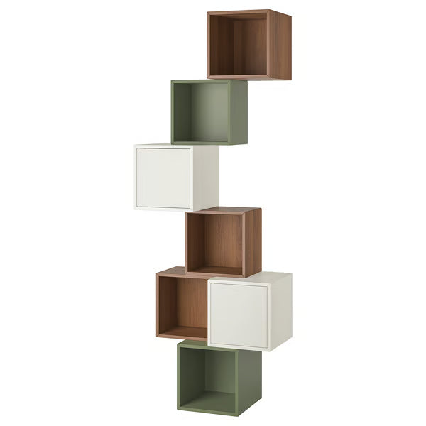 Emmett Wall-mounted cube combination, white, 80x35x210cm