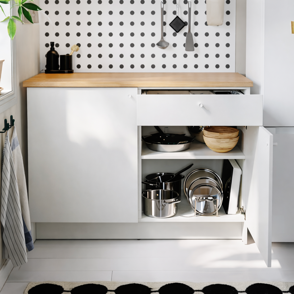 Kitchen Base Cabinet with Two Doors & Drawer, 120x60x90cm.