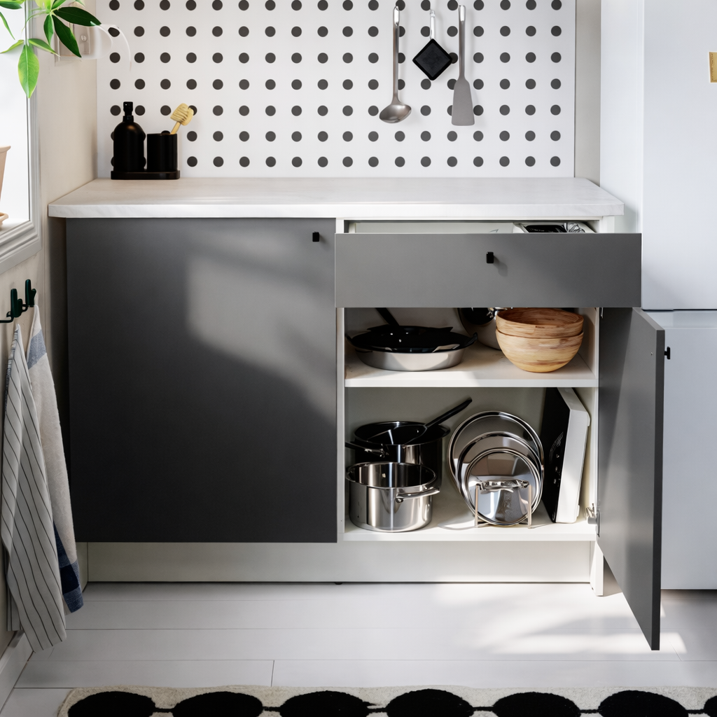 Kitchen Base Cabinet with Two Doors & Drawer, 120x60x90cm.