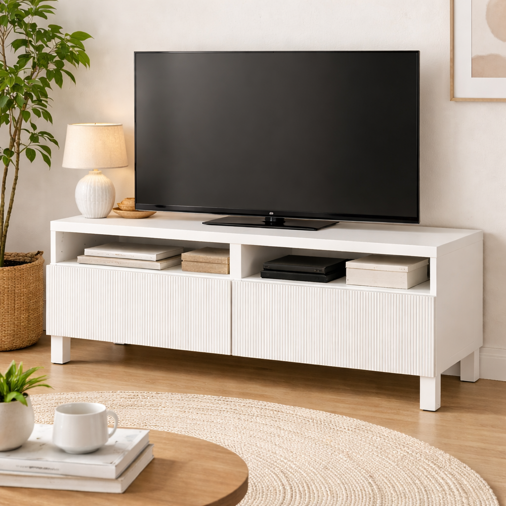 Delta TV console with 2 Drawers I,120x42x48cm