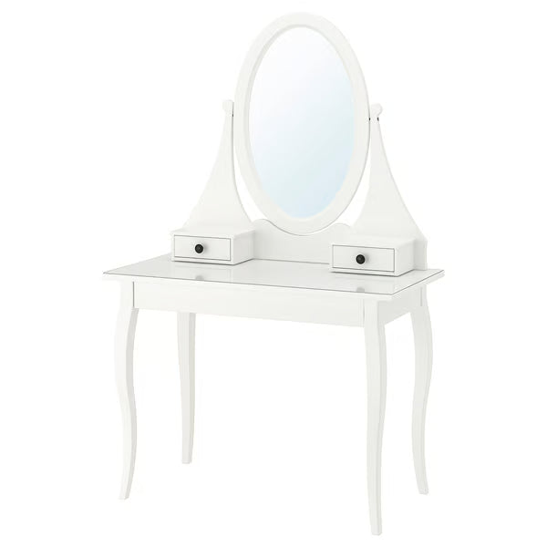 Hymnes Dressing table with mirror, white, 100x50x158cm
