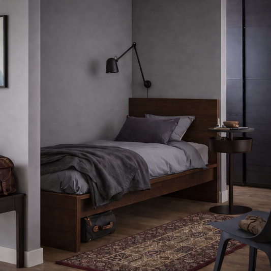 سرير قياسي من MAILY (بني كرزي) - مقاس فردي (90 و100 و120 سم)