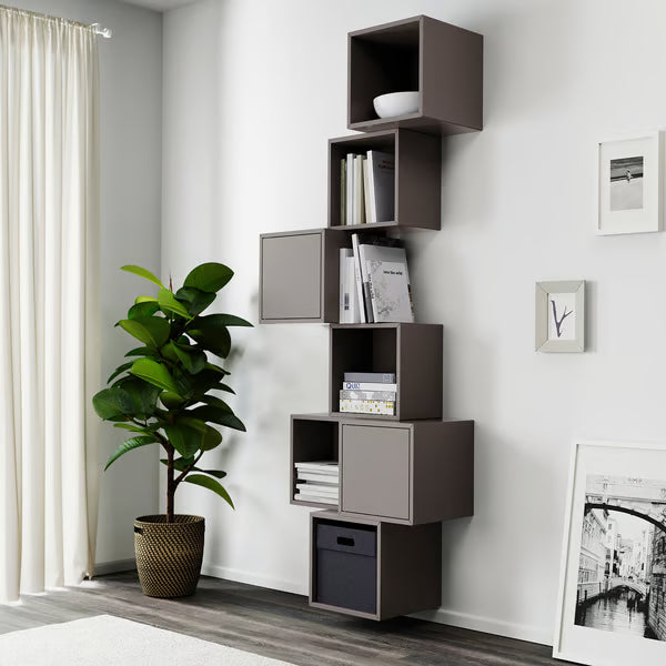 Emmett Wall-mounted cube combination, white, 80x35x210cm